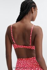 Fabletics alto beijo de leopardo vermelho 420HR1546 bralette triângulo de toque fino mulheres - Image 3