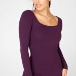 Fabletics ameixa perfeita 420HR2684 top mangas compridas de malha emilia sculpt ii mulheres