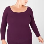 Fabletics ameixa perfeita 420HR2685 top mangas compridas de malha emilia sculpt ii mulheres