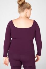 Fabletics ameixa perfeita 420HR2685 top mangas compridas de malha emilia sculpt ii mulheres - Image 3