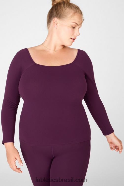 fabletics_ameixa_perfeita_420hr2685_top_mangas_compridas_de_malha_emilia_sculpt_ii_mulheres.jpg Fabletics ameixa perfeita 420HR2685 top mangas compridas de malha emilia sculpt ii mulheres - Image 1