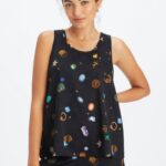 Fabletics amuleto da sorte 420HR2237 tanque de ecosatina mulheres