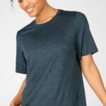 Fabletics azul celeste 420HR2043 camiseta longa dry-flex mulheres