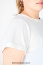Fabletics branco 420HR2108 camiseta ajustada 100% algodão mulheres - Image 2
