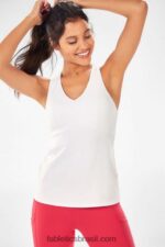 Fabletics branco 420HR2370 tanque embutido em movimento mulheres