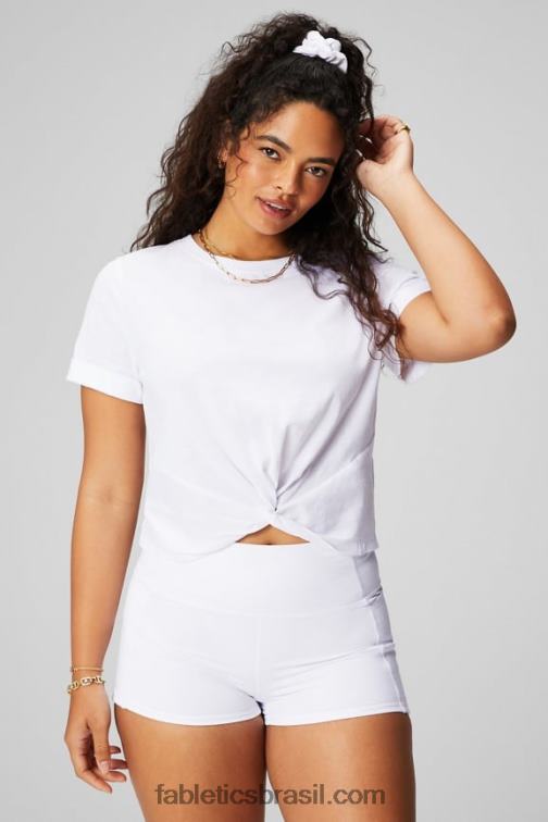 fabletics_branco_classico_420hr1945_camiseta_100_algodao_com_torcao_frontal_mulheres.jpg Fabletics branco clássico 420HR1945 Camiseta 100% algodão com torção frontal mulheres - Image 1