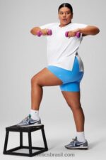 Fabletics branco clássico 420HR1973 túnica manga curta dry-flex mulheres - Image 3