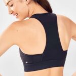 Fabletics brilho preto 420HR1763 sutiã esportivo de médio impacto em movimento 116 mulheres