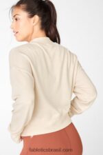 Fabletics café com leite 420HR2548 pulôver manga longa luna mulheres - Image 3