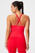 Fabletics cereja clássica 420HR2129 tanque de sutiã embutido com tiras mulheres - Image 2