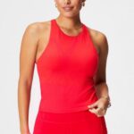 Fabletics cereja clássica 420HR2129 tanque de sutiã embutido com tiras mulheres
