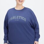 Fabletics cobalto profundo/babosa 420HR2030 rhea tripulação superdimensionada mulheres
