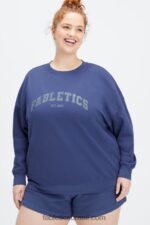 Fabletics cobalto profundo/babosa 420HR2030 rhea tripulação superdimensionada mulheres