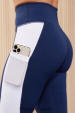 Fabletics colegial marinho/branco clássico 420HR735 legging cintura alta powerhold on-the-go 38 mulheres - Image 5