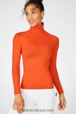 Fabletics colheita 420HR2723 gola alta manga longa sem costura naomi mulheres