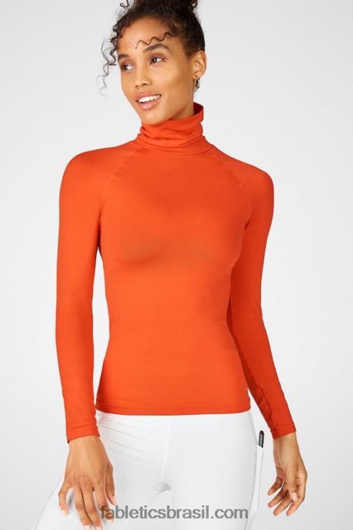 Fabletics colheita 420HR2723 gola alta manga longa sem costura naomi mulheres - Image 1