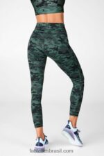 Fabletics elétrico cereja clássico leopardo/logotipo preto 420HR717 define powerhold cintura alta 7/8 legging 34 mulheres