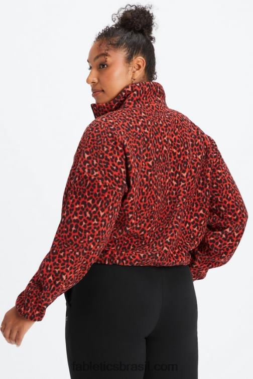 Fabletics elétrico cereja clássico leopardo/preto 420HR2779 rayne polar polar com zíper mulheres - Image 2
