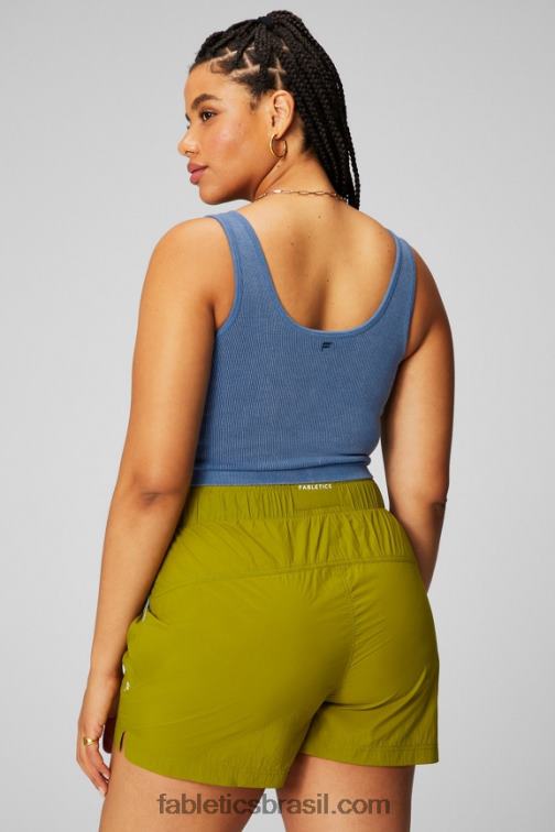 Fabletics índigo claro 420HR2155 tanque de colheita sem costura com decote em V em nuvem mulheres - Image 2