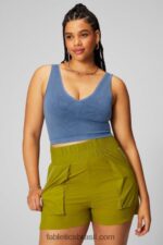 Fabletics índigo claro 420HR2155 tanque de colheita sem costura com decote em V em nuvem mulheres