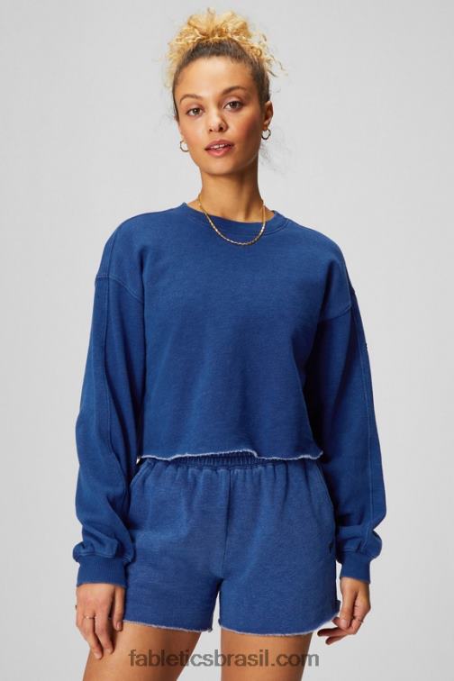 Fabletics índigo lavado 420HR2434 gola alta cortada mulheres - Image 1
