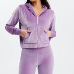 Fabletics lilás brilhante 420HR2507 donna moletom com capuz mulheres