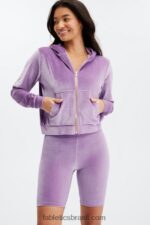 Fabletics lilás brilhante 420HR2507 donna moletom com capuz mulheres
