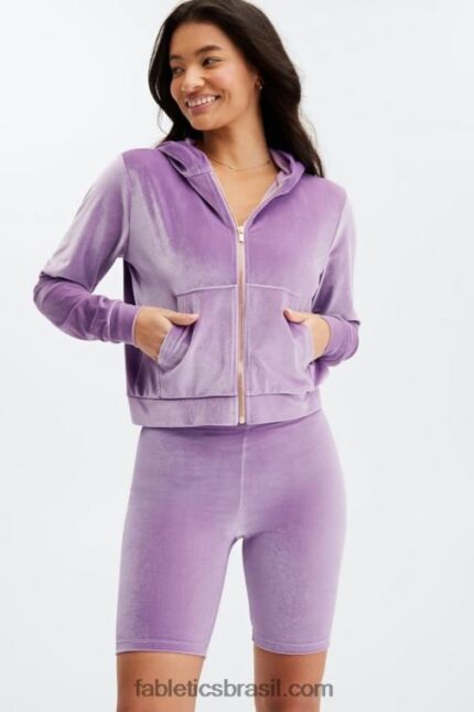 Fabletics lilás brilhante 420HR2507 donna moletom com capuz mulheres