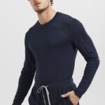 Fabletics marinha 420HR3588 underscrub de manga comprida todos os dias homens