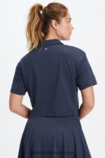 Fabletics marinho clássico 420HR2002 polo de manga curta boxy mulheres - Image 2