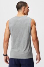 Fabletics meio cinza htr 420HR3374 o tanque muscular do dia de treinamento homens - Image 2