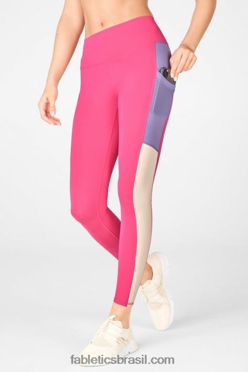Fabletics pelúcia rosa/violetta/tapioca 420HR757 legging cintura alta powerhold on-the-go 42 mulheres - Image 1