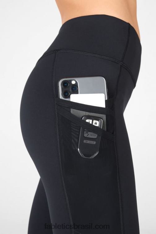 Fabletics preto 420HR1040 legging trinity motion365 cintura média 7/8 mulheres - Image 3