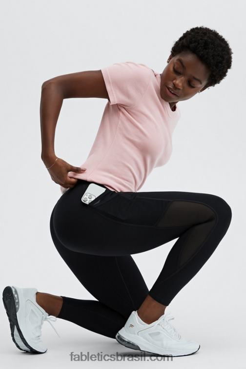 Fabletics preto 420HR1040 legging trinity motion365 cintura média 7/8 mulheres - Image 4