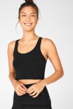 Fabletics preto 420HR2337 regata de malha rylee mulheres