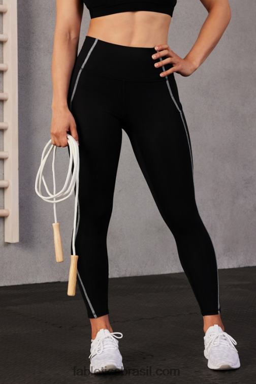 Fabletics preto/branco clássico 420HR829 legging oasis pureluxe cintura alta 7/8 57 mulheres - Image 2