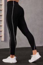 Fabletics preto/branco clássico 420HR829 legging oasis pureluxe cintura alta 7/8 57 mulheres