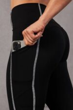 Fabletics preto/branco clássico 420HR829 legging oasis pureluxe cintura alta 7/8 57 mulheres - Image 3