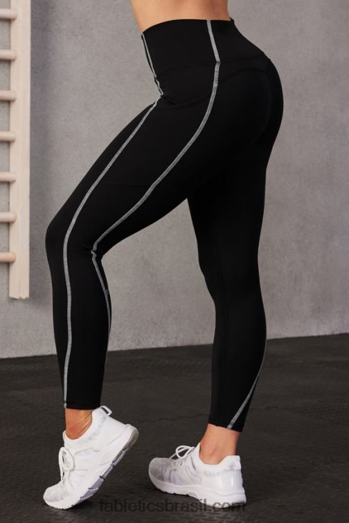 Fabletics preto/branco clássico 420HR829 legging oasis pureluxe cintura alta 7/8 57 mulheres - Image 4