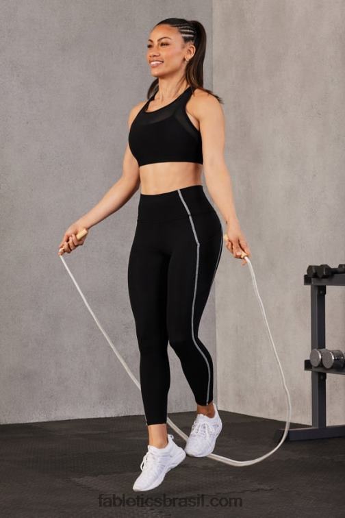 Fabletics preto/branco clássico 420HR829 legging oasis pureluxe cintura alta 7/8 57 mulheres - Image 5