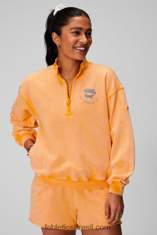 Fabletics sol da tarde/gráfico 420HR2439 moletom felpudo leve com meio zíper mulheres - Image 1