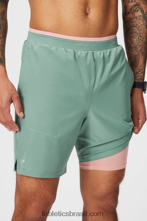 Fabletics tomilho cinza perfurado 420HR3147 o fundamental curto ii (alinhado) 137 homens - Image 1