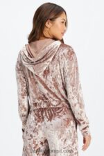 Fabletics Urso de pelúcia 420HR2485 moletom com zíper de veludo amassado mulheres - Image 2