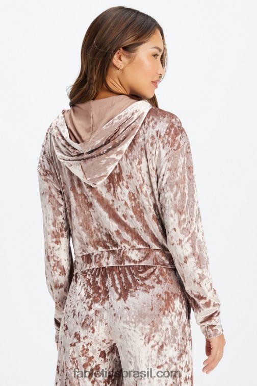 Fabletics Urso de pelúcia 420HR2485 moletom com zíper de veludo amassado mulheres - Image 2
