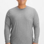 Fabletics urze cinza 420HR3590 underscrub de manga comprida todos os dias homens