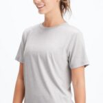 Fabletics urze cinza claro 420HR2017 tee flexível seco mulheres
