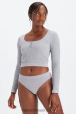 Fabletics urze cinza clássico 420HR2821 cueca de tricot mulheres - Image 3