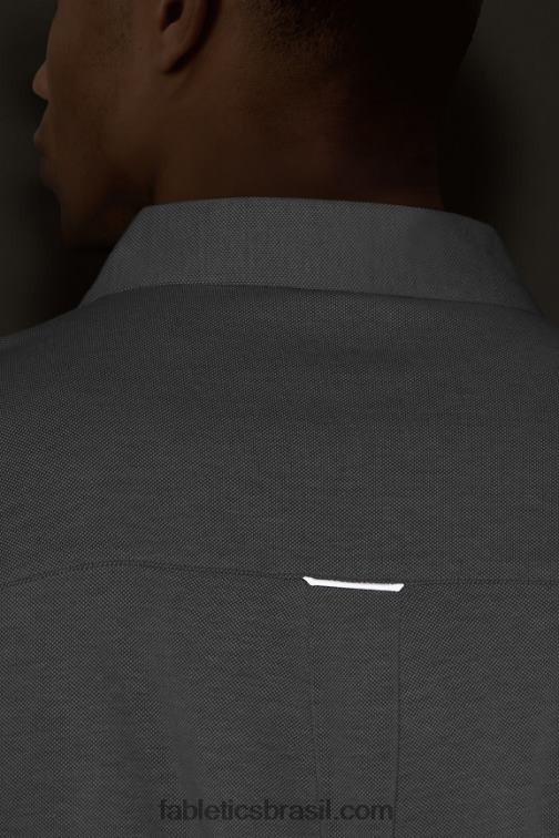 Fabletics urze cinza clássico 420HR3539 o botão de manga curta traço para cima homens - Image 4
