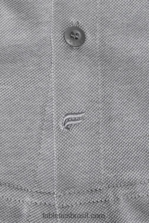Fabletics urze cinza clássico 420HR3539 o botão de manga curta traço para cima homens - Image 5