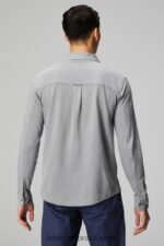 Fabletics urze cinza clássico 420HR3584 o botão de manga longa traço para cima homens - Image 2